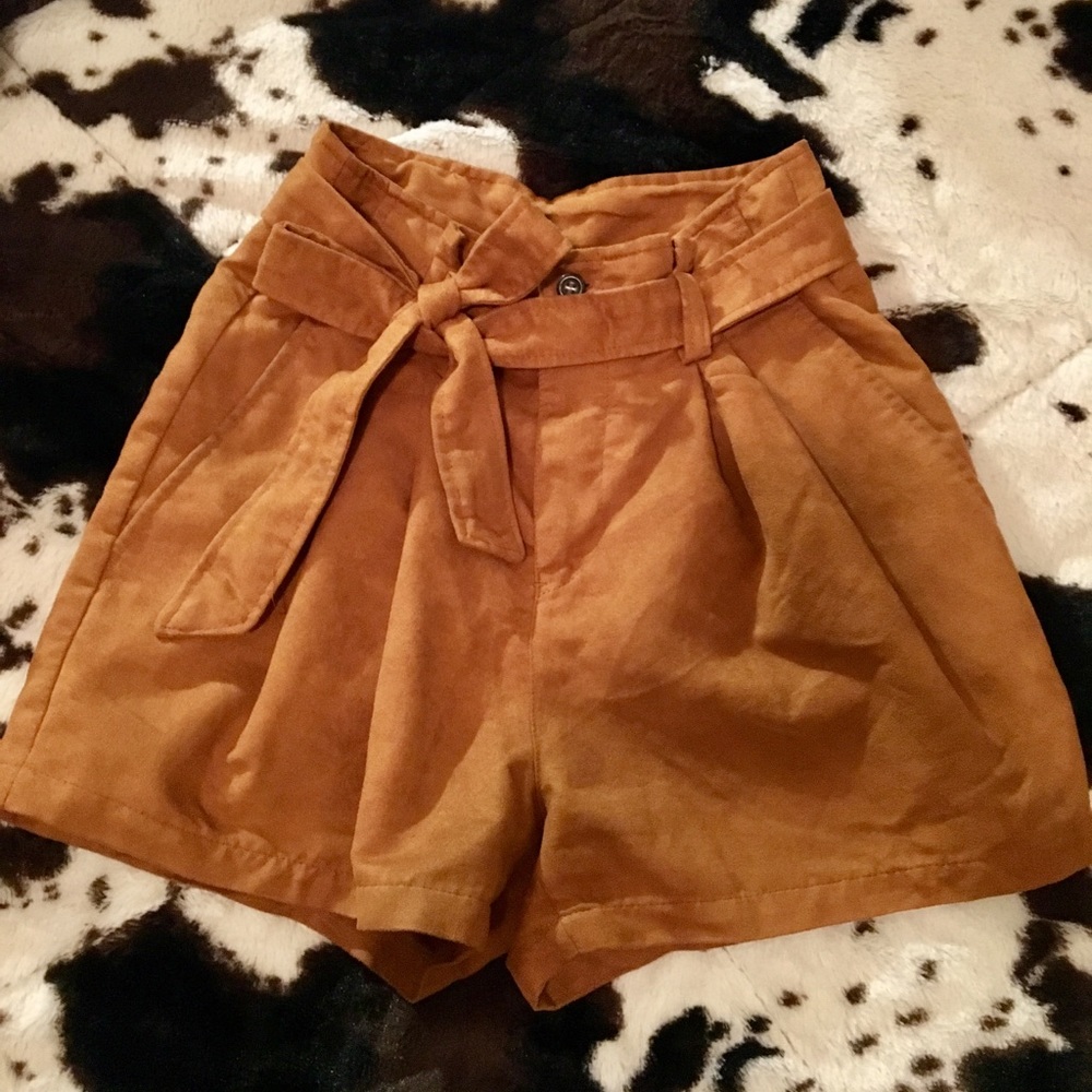 Sold - H&M high rise suede shorts